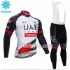 Cykeltrøje Langærmet + Bib Cykelbukser 2018 Team UAE N001 Vinter Thermal Fleece